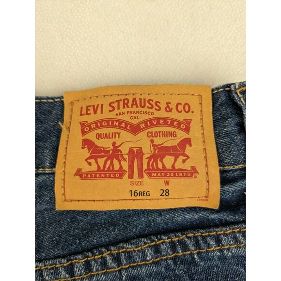 Womens Levis 511 Slim Jean Denim Shorts SZ 16 28 W Regular Blue Cutoff - Picture 3 of 7